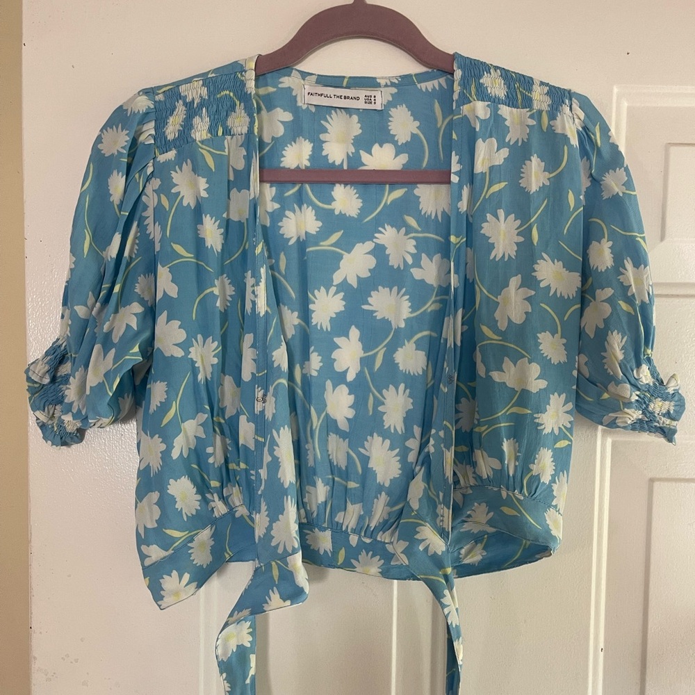 Faithful the Brand Blue Floral Blouse